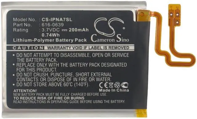 Alt view image 5 of 6 - Battery for Apple A1446 iPod Nano 7th Gen 7 616-0639 616-0640 MP3 Player 200mAh
