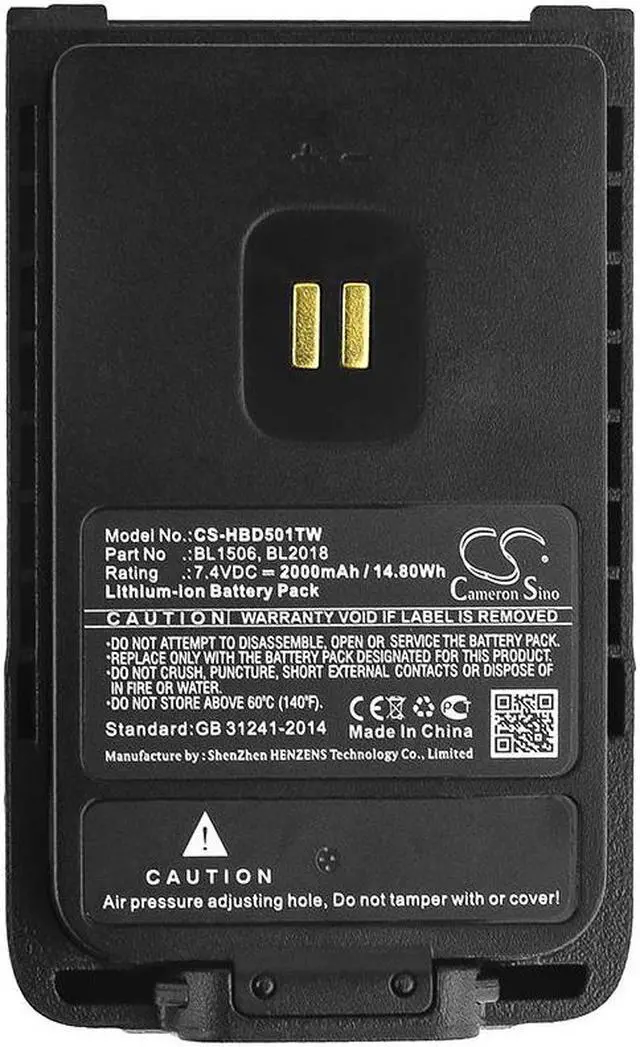 Alt view image 5 of 5 - Battery for Hytera Two-Way Radio BD500 BD505 BD555 BL1506 BL2018 7.4V 2000mAh