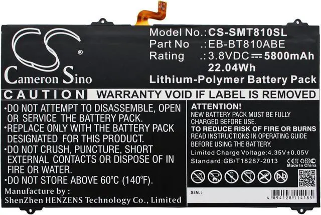 Alt view image 5 of 5 - Battery Replacement for Samsung SM-T818V SM-T815C SM-T818 SM-T813 Galaxy Tab S2 9.7 WiFi 32GB SM-T815N Galaxy Tab S2 Plus 9.7 WiFi SM-T817T SM-T818W SM-T819 EB-BT810ABA EB-BT810ABE GH43-04431A