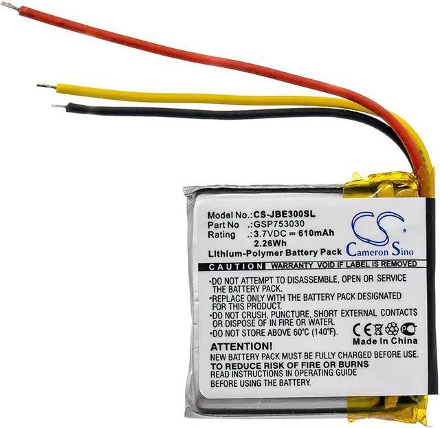 Alt view image 3 of 4 - Wireless Headset Battery for JBL GSP753030 E45BT E55BT Everest Elite 300 610mAh