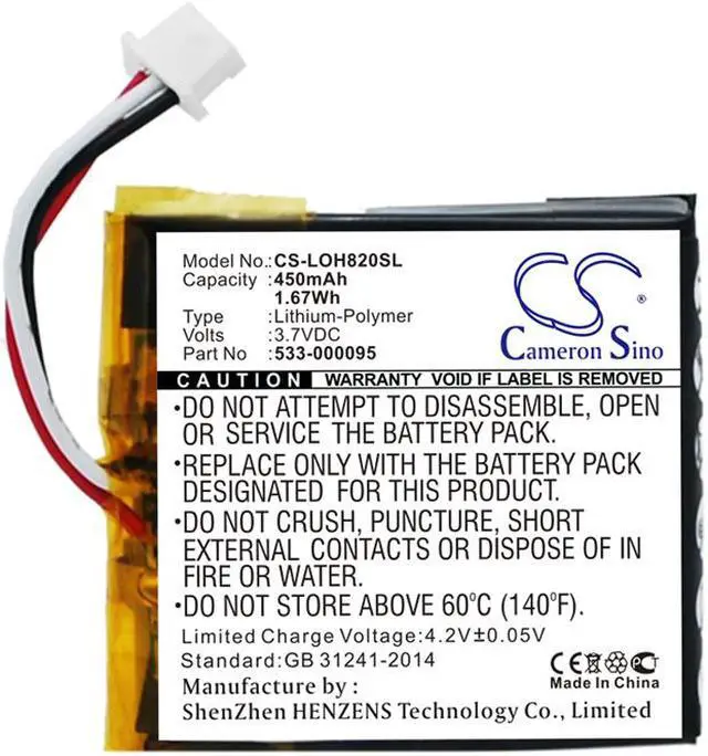 Alt view image 3 of 4 - Battery Replacement for Logitech H820e 533-000095