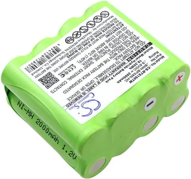 Alt view image 2 of 3 - Two-Way Radio Battery for Ritron BNH-BPX8N-HC Patriot RTX150 RTX450 9.6V 2000mAh