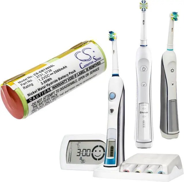 Alt view image 4 of 5 - Estry Battery Replacement for Oral-B Triumph 9000 Professional Care 9500 Triumph 5000 Triumph 4000 Triumph 9400 Triumph 9900 Professional Care 8000 Triumph 9500 9900 Toothbrush 3738 3731
