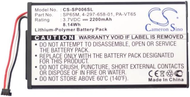 Alt view image 5 of 5 - Estry Battery Replacement for PCH-1101 PSV 1000 PCH-1001 PS Vita Vita PCH-1006 SP65M PA-VT65 4-297-658-01