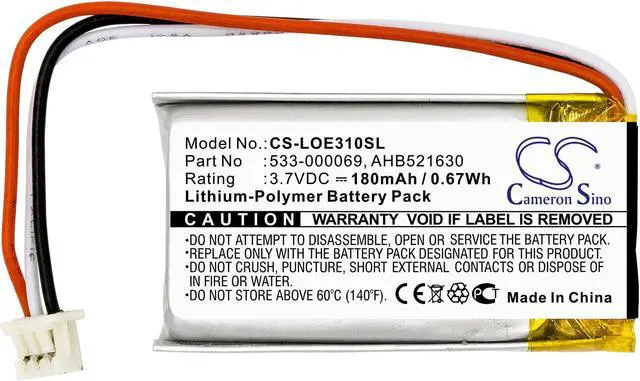 Alt view image 3 of 5 - Estry Battery Replacement for G304 Wireless Headset H600 A-00031 UE4500 MX Vertical UE310 UE3500 AHB521630 533-000069