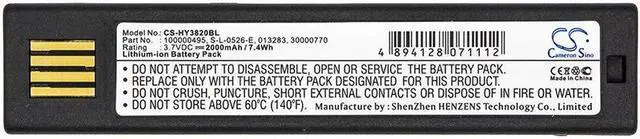 Alt view image 3 of 3 - Estry Battery Replacement for Xenon 1952HHD Voyager 1202G Xenon 6320 Xenon 1981 Xenon 3820 Voyager 1202 1202g 100006732 HW1911BAT2 BAT-SCN01A 5706998254146 BAT-SCN01 1T72466 013283 HO48L1-G