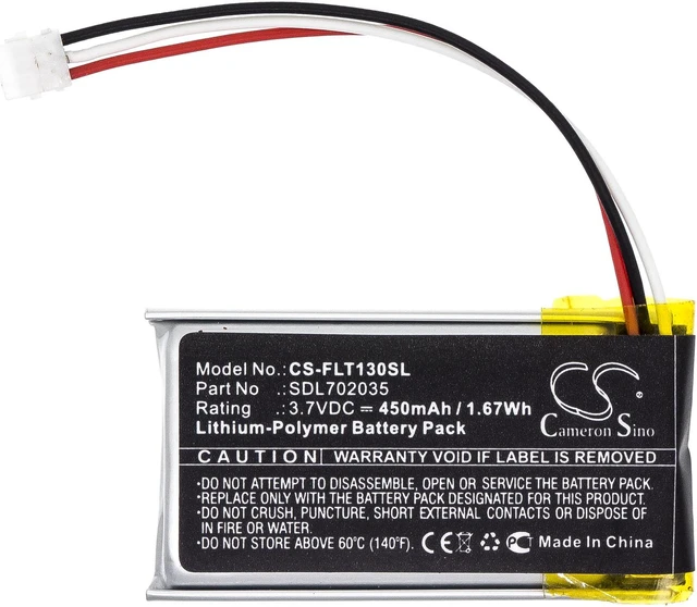 Alt view image 3 of 5 - Estry Battery Replacement for 435-0012 One Pro One Pro LT LF602035-02 SDL702035
