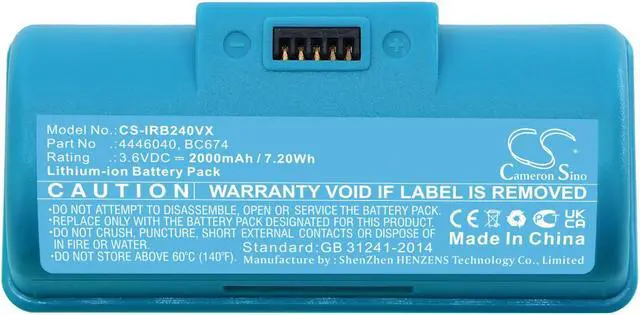 Alt view image 2 of 2 - Estry Battery Replacement for IR Braava Jet 240 Braava Jet 244 Braava Jet 245 Braava Jet 241 Braava Jet Mopping Robot BC674 4446040