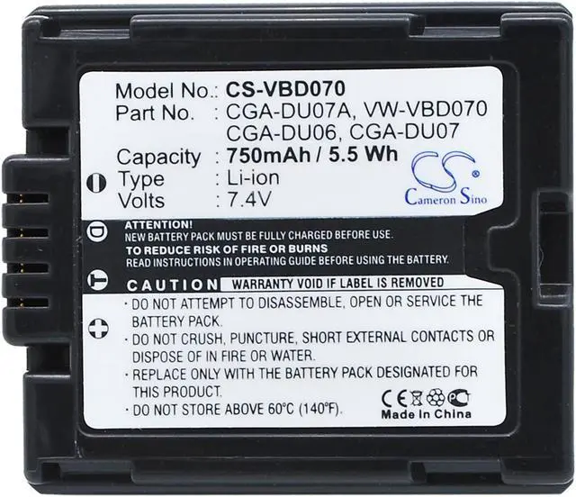 Alt view image 5 of 5 - Estry Battery Replacement for DZ-M7000V5 DZ-MV380E DZ-GX20 DZ-MV580 DZ-GX5100 DZ-BD70A DZ-GX5060 DZ-HS501E DZ-MV380A DZ-GX5100E DZ-BP7S DZ-BP07PW DZ-BP7SW CGR-DU06E/1B DZ-BP7SJ DZ-BP07S DZ-BP07P