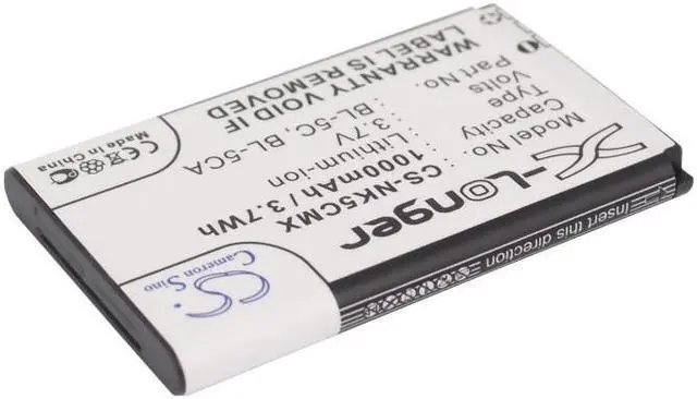 Alt view image 2 of 5 - Estry Battery Replacement for 6600 2700 classic 3125 1208 2255 3100 6555 MD-12 6265i N91 8GB 6268 2280 3600 105 (2023) 2270 X2-05 6175i 6270 LD-3W 6086 1101 6108 6680 2626 RM-986 2610 BL-5C BL-5CA