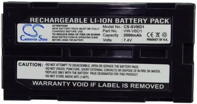 Alt view image 5 of 5 - Estry Battery Replacement for PV-GS33 PV-GS36 NV-GS320E-S PV-GS300 NV-GS10EG-S NV-GS27E-S VDR-D310EG-S CGR-B/814 CGR-B/202A1B CGR-B202A CGR-B/403 VW-VBD2E PV-DBP5 CGR-B/202 CGR-B/202E1B
