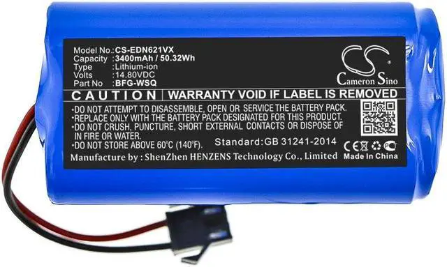 Alt view image 3 of 4 - Estry Battery Replacement for Deebot CEN546 CEN361 DH39 BFG-WSQ ICR18650-26J-4S1P UR18650ZY-4S1P-AAM TW4-11