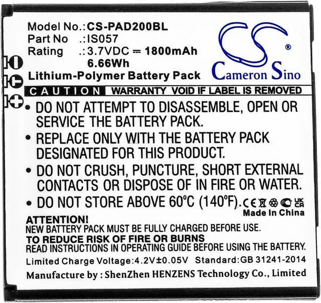 Alt view image 3 of 4 - Estry Battery Replacement for Pax D200 IS275 Mini myPOS D200 D200T IS057