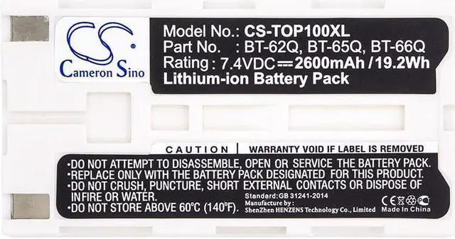 Alt view image 3 of 3 - Estry Battery Replacement for LR8510 GTS-750 SHC2500 Data Collector GPT-7000i GTS-900 LR8511 Field Controller FC2000 SHC2500 GMS-2 FC2000 FC100 GPT-7502 SHC250 BT-66Q BT-30 BT66Q BT-62Q BT65Q