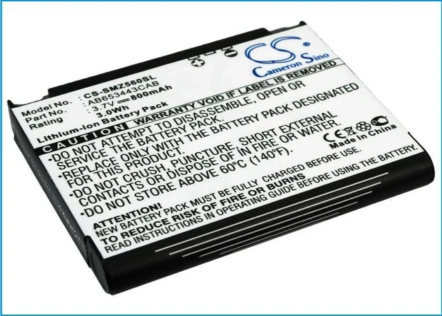 Alt view image 2 of 5 - Estry Battery Replacement for SGH-A687 Impression Freeform II Strive Solstice A887 Instinct Mini S30 SSGH-Z560V Sync A707 AB653443CE AB653443CAB AB603443CA AB603443AASTD AB603443CABSTD AB603443AA