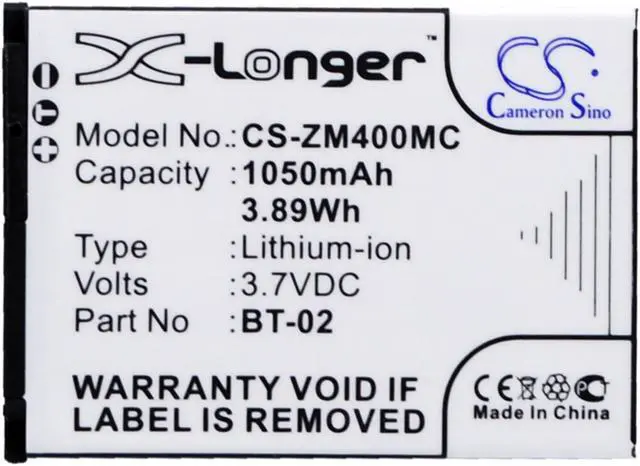 Main image of Battery Replacement for ZOOM Q4 247-9036 Q4 Handy Video Recorder BT-02