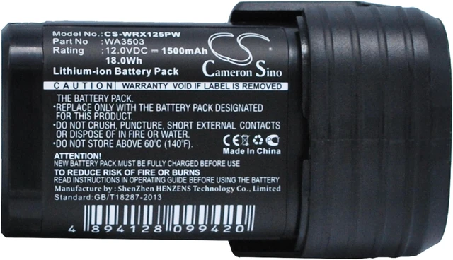 Main image of Estry Battery Replacement for Worx WX382.M2 WX125.M WX673 WX283 WU280.9 WX382.M WX677 H3 WX382.6 WX284 WX128.2 WX382.2 WX125.6 WX677.7 WX540 WX382.4 WX540.3 WU924 WX283.3 WX125.4 WA3503 WA3509 WA3505