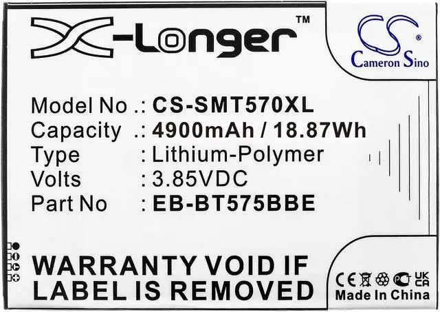 Alt view image 3 of 4 - Battery Replacement for SM-T570 SM-T575N SM-T575 Tab Active 3 Tab Active 3 8.0 Tab Active 3 8.0 2020 EB-BT575BBE GH43-05039A