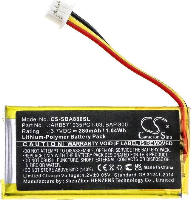 Alt view image 3 of 5 - Estry Battery Replacement for Flex 5000 RS 5000 RS 2000 Set 880 CP-SN800 BAP 800 AHB571935PCT-03