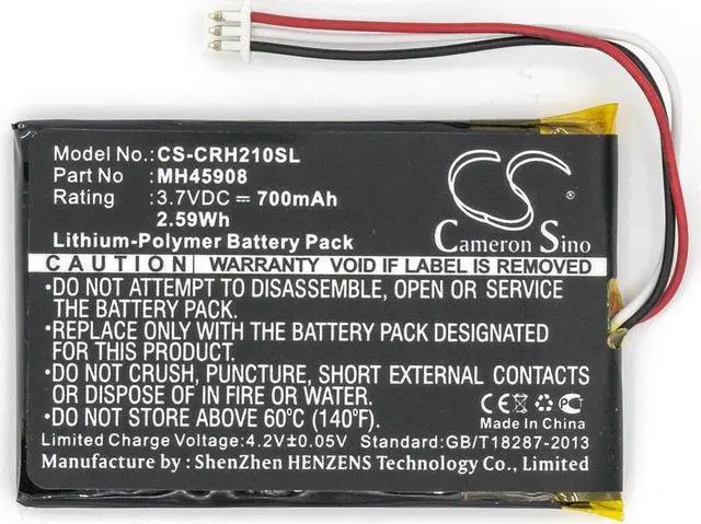 Alt view image 5 of 5 - Battery Replacement for CORSAIR HS70 Void Pro RGB HS70 Wireless Gaming Headset CA-9011127-NA H2100 CA-9011136-AP HS70 Gaming H2100 Dolby 7.1 Wireles MH45908