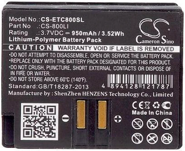 Alt view image 5 of 5 - Estry Battery Replacement for Eartec ComStar Wireless Headsets CS-800LI