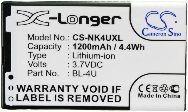 Alt view image 5 of 5 - Estry Battery Replacement for 500 3120C C5-06 C5-03 8800 Gold Arte C5-04 RM-840 5530 XpressMusi 515 C5-05 8800 Arte N515 301-1 C5-3 Asha 311 301 E75 E66 3120 Classic 8800 Carbon Arte Asha 305 BL-4U