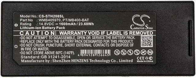 Alt view image 3 of 3 - Battery Replacement for Sato TH208 TH2 MB400i MB410i WMB405970 PT/MB400-BAT