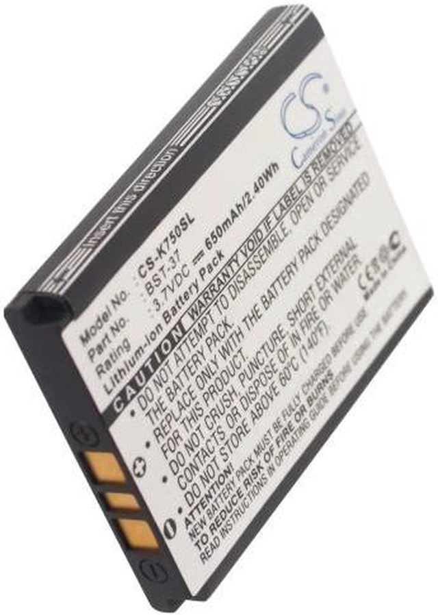 Alt view image 5 of 5 - Estry Battery Replacement for ericsson W850i W710i W800 J220a BST-37