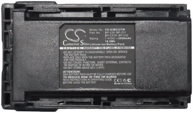 Alt view image 5 of 5 - Estry Battery Replacement for Icom IC-F4230D IC-F4263DT IC-F24S IC-F4161DS IC-F34G IC-F16 IC-F43GT IC-F3061S IC-F4021T IC-F4261DS BP-232N BP-232H BP-230 BP-231N BJ-2000 BP-230N BP-232 BP-231 BP-232WP