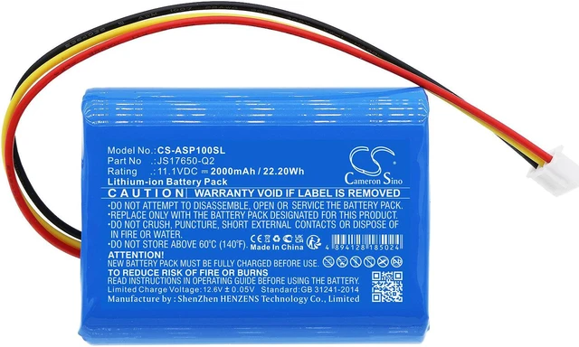 Alt view image 3 of 5 - Estry Battery Replacement for AR AWSEE3BK AWSBT10 Pasadena AWSBT10BK Santa Clara AWSEE3 JS17650-Q2