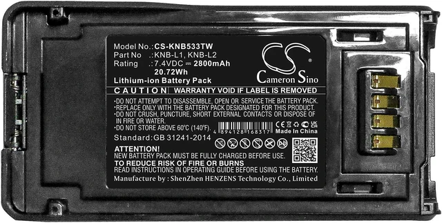 Alt view image 5 of 5 - Estry Battery Replacement for Kenwood TK-5430 VP6430 VP8000 VP5230 NX-5300 VP5430 VP6230 TK-5230 VP6330 NX-5400 NX-5000 TK-5330 VP5330 KNB-LS6 KNB-LS5 KNB-N4M KNB-L1 KNB-L KNB-L3 KNB-L2 KNB-N4 KNB-L2M