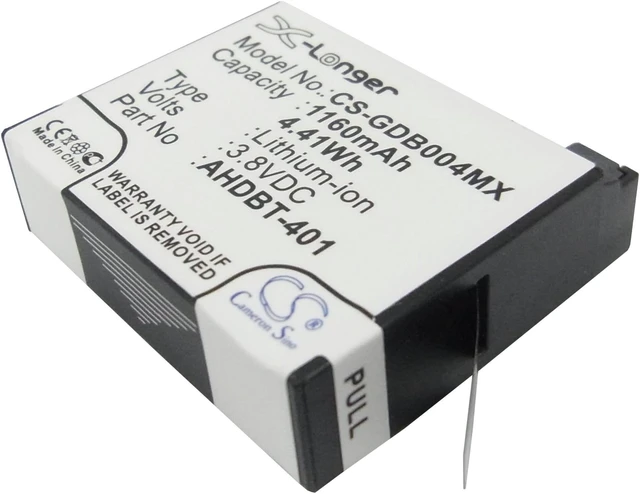 Main image of Estry Battery Replacement for GP Hero 4 Hero 4 Black Hero 4+ Hero 4 Silver 335-06532-000 AHDBT-401