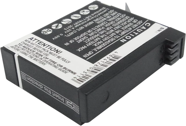Alt view image 3 of 5 - Estry Battery Replacement for GP Hero 4 Hero 4 Black Hero 4+ Hero 4 Silver 335-06532-000 AHDBT-401