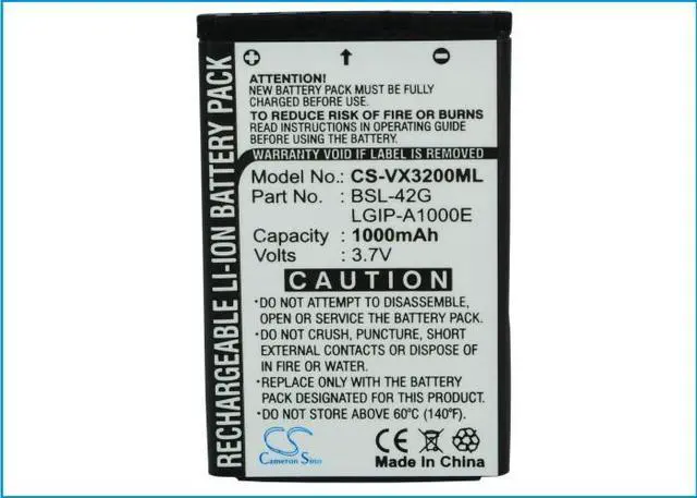 Alt view image 5 of 5 - Estry Battery Replacement for LG UX4750 ax4270 vx5300 vx4750 UX210 UX245 UX5000 AX490 VX3200 vx8300 MM-535 Migo SBPL0081101 MCJA0027401 MCJA0033802 LGIP-A1700E MCJA0016101 MCJA0016301 SBPL0077801