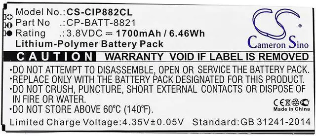 Alt view image 5 of 5 - Estry Battery Replacement for Wireless IP Phone 8821 CP-8821 CP-8821-EX-K9-BUN CP-8821-K9-BUN CP-BATT-8821 74-102376-01 GP-S10-374192-010H