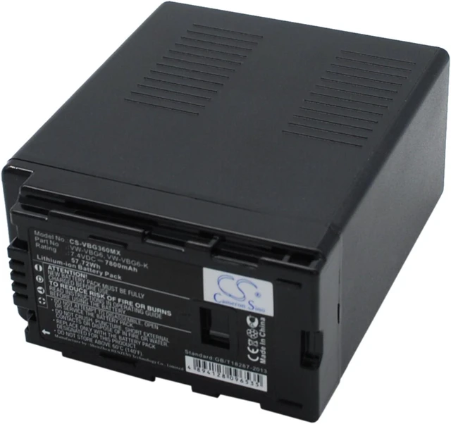 Alt view image 2 of 5 - Estry Battery Replacement for HDC-SDT750K HDC-SD5GK AG-HMR10A HDC-SD8K HDC-TM10S SDR-H80PC HDC-HS700 NV-GS98GK HDC-TM750 AG-AC130AP HDC-TM30 HDC-SD10 AG-AC160AP VW-VBG6-K VW-VBG6PPK VW-VBG6GK VW-VBG6