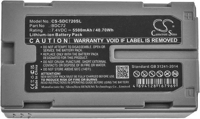 Alt view image 5 of 5 - Estry Battery Replacement for Sokkia 3D Layout Navigator LN-150 Pipe Laser TP-L6 BDC72