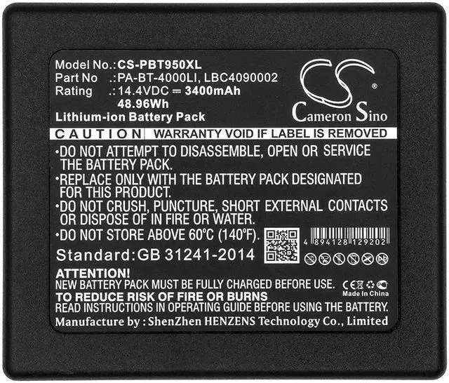 Alt view image 5 of 5 - Estry Battery Replacement for Brother RJ4030 RJ4040 PTP950NW PT-P950NW TD-2130NSA PTP900W TD-2120N PT-D800W PT-E800T/TK PT-P900W PA-BB-001 25B LBC4090002 LBF3250001 PA-BT-4000LI LBD709-001