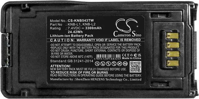 Alt view image 5 of 5 - Estry Battery Replacement for KENWOOD VP8000 TK-5230 VP6000 NX-5200 TK-5430 VP5330 VP6430 TK-5330 VP6330 NX-5300 VP5000 VP6230 NX-5000 KNB-N4M KNB-L3 KNB-L KNB-L1 KNB-LS5 KNB-L2M KNB-LS6 KNB-L2 KNB-N4