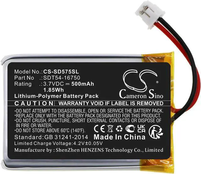 Alt view image 3 of 5 - Estry Battery Replacement for SportTrainer SD-575 Black Edit SportTrainer SD-575E Orange Ed SD-575E SD-575 SDT54-16750