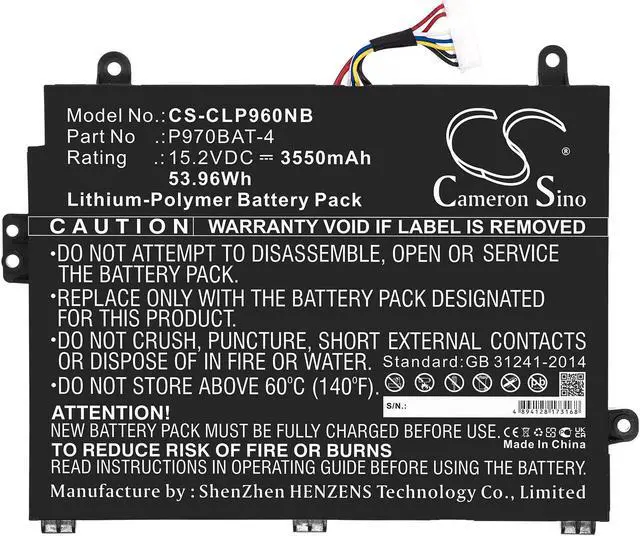 Alt view image 3 of 5 - Estry Battery Replacement for Schenker Key AI Laptop P970BAT-4