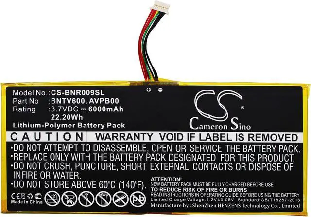 Alt view image 5 of 5 - Estry Battery Replacement for Barnes & Noble BNTV600 Ovation Nook HD+ Plus NOOK HD+9 AVPB00 BNTV600 AVPB002-A110-01 GB-S02-308594-0100