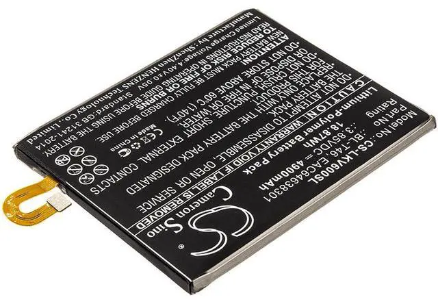 Alt view image 2 of 4 - Estry Battery Replacement for LG V600VM V600QM6 LMV600VM V60 LMV600TML V600QM5 LMV600TM2X LMV605N V60 ThinQ V60 ThinQ 5G LMV600QM LMV600AM BL-T46 EAC64638301
