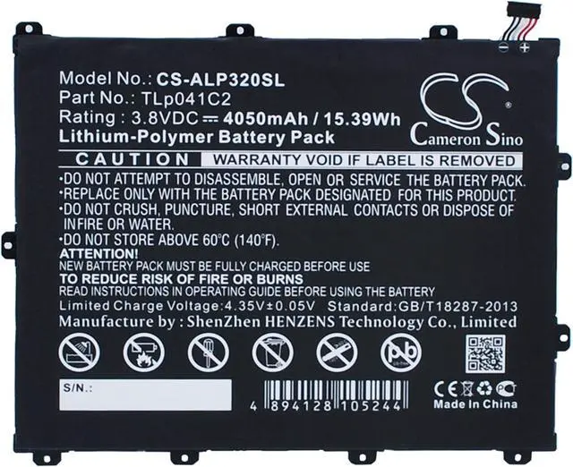 Main image of Estry Battery Replacement for P320A OT-D820X OT-9020A One Hero 8 One POP 8 Trek HD OT-P350X OT-P320X TLp041C2 TLp041CC