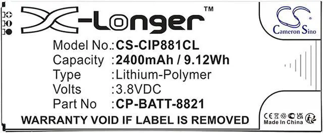 Alt view image 3 of 5 - Estry Battery Replacement for 8800 GP-S10-374192-010H CP-BATT-8821 74-102376-01