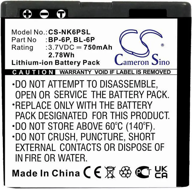Alt view image 3 of 4 - Estry Battery Replacement for 6500C 7900 6500 Classic 7900P 6500 BP-6P BL-6P