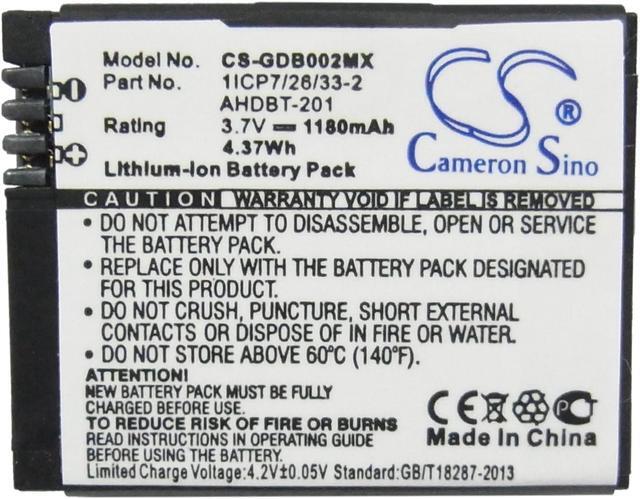 Alt view image 5 of 5 - Estry Battery Replacement for GP HD Hero3 White Edition Hero 03 Hero 3+ HD Hero3 Black Edition HD Hero3+ Black Edition Hero 3 AHDBT-302 AHDBT-301 601-00724-00A 1ICP7/26/33-2 AHDBT-201