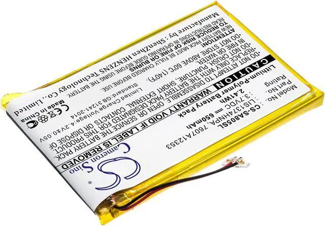Alt view image 2 of 5 - Estry Battery Replacement for NWZ-A828KBLK NW-A806B NW-A805W NW-A806P NW-A806W NWZ-A818 7607A12353 1-756-702-11 LIS1374HNPA