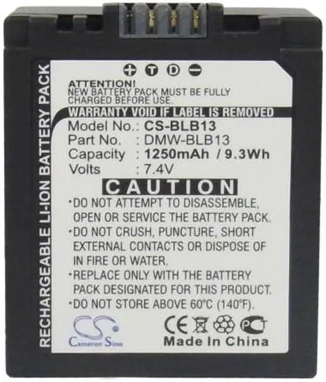 Alt view image 5 of 5 - Estry Battery Replacement for Lumix DMC-G1KEB-R Lumix DMC-G2A Lumix DMC-G1W Lumix DMC-GH1KEB-K Lumix DMC-G1K Lumix DMC-G2B Lumix DMC-G10 Lumix DMC-GF1K DMW-BLB13 DMW-BLB13PP DMW-BLB13GK DMW-BLB13E