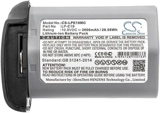 Alt view image 5 of 5 - Estry Battery Replacement for 1D Mark 4 EOS-1D Mark III 1D Mark 3 1DS Mark 3 EOS-1D Mark 3 EOS-1D Mark IV EOS-1Ds Mark III X Mark II EOS-1D X 1D X EOS-1Ds Mark 3 EOS-1D 1DX 1D Mark IV LP-E19